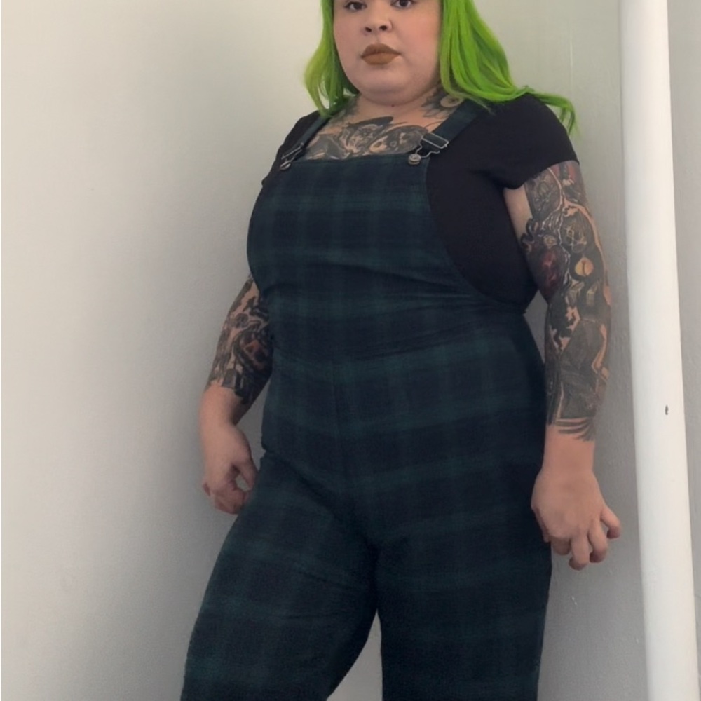 Plaid overalls size XL
